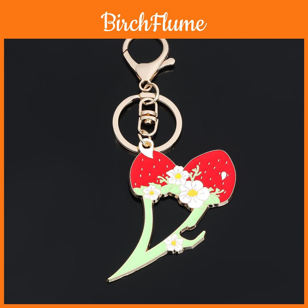 Strawberry European Style Keychain With Beer Opener Zinc Alloy Portable Key Accessory For Travel And Gift