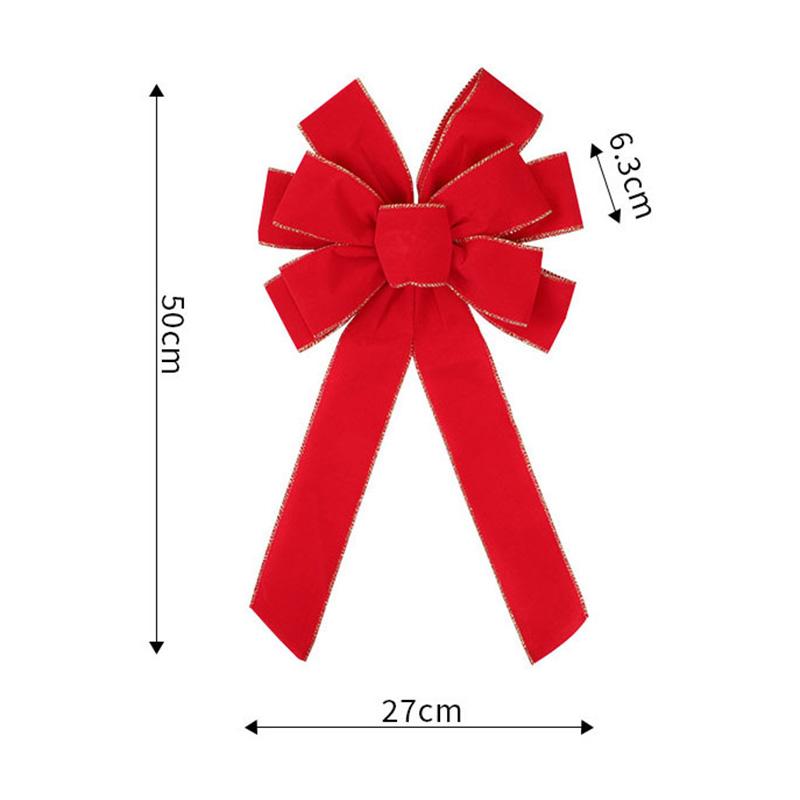 Handgemachte Weihnachten Rote Samtschleife Multi-Ohr Weinrote Samt Weihnachtsdekoration Weihnachtsbaumschleife Neujahrsdekorationen Geschenke
