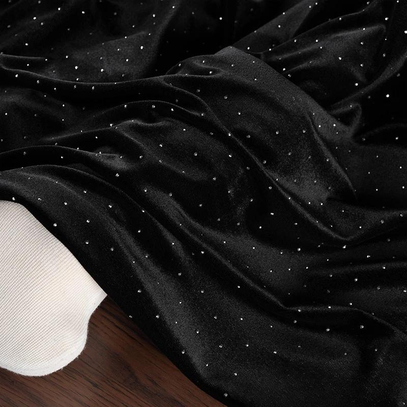 

100x160cm Diamond Glitter Velvet Starry Fabric for Sewing Dresses Soft and Smooth Woven Non Elastic By Half Meter 100x160cm