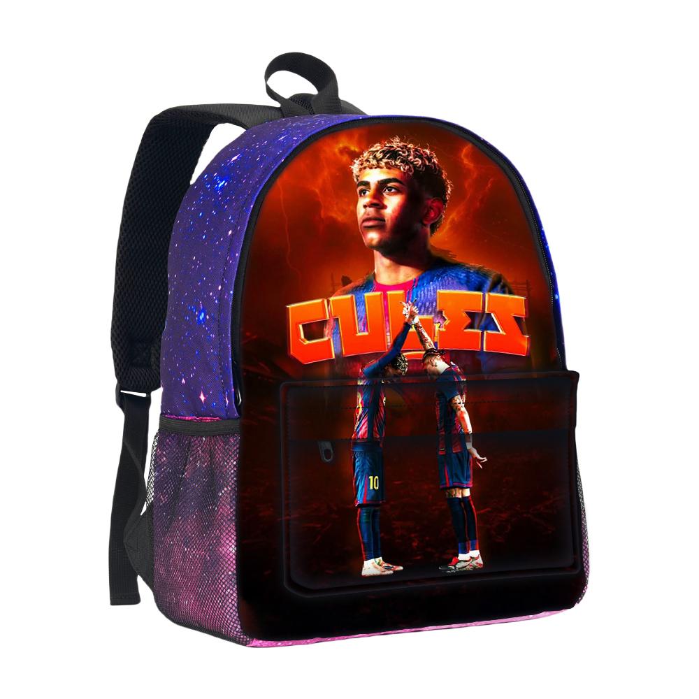 Zaino per Ragazzi e Ragazze Zainetto Stella del Calcio Cielo Stellato Zaino Borsa da Scuola L-Lamin Yamal Grande Capacità Mochila Rucksack Scuola
