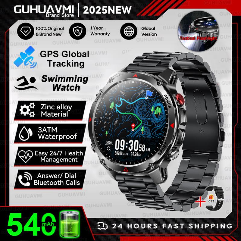 New  Professional GPS Sports Smart Watch Men 1.46" AMOLED Screen 3ATM Compass Fitness Tracker Military Smartwatch