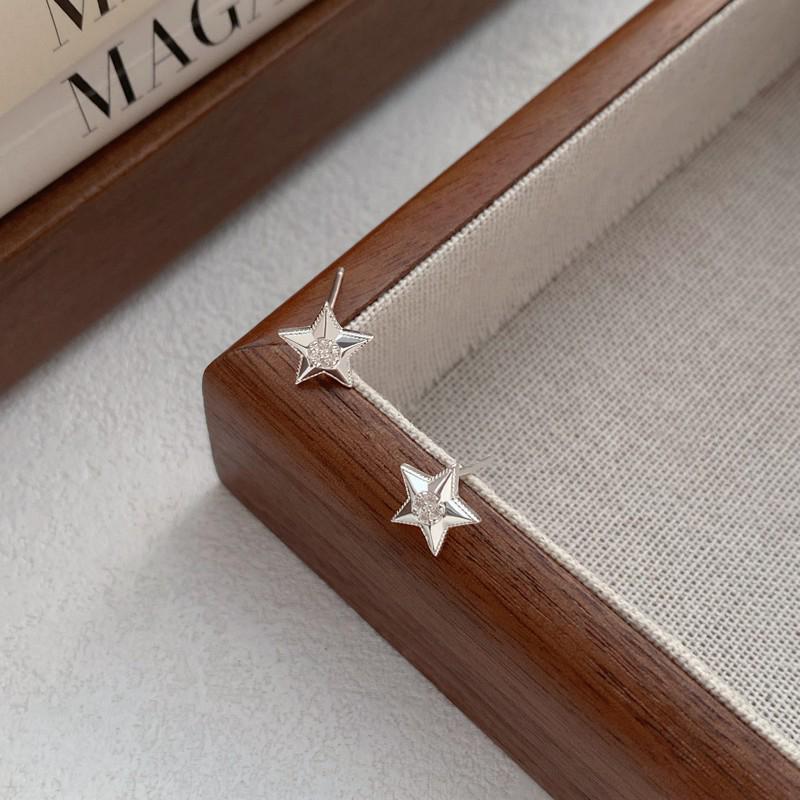 S999 Sterling Silver Star Stud Earrings: Elegant and Versatile Women's Light Luxury Jewelry