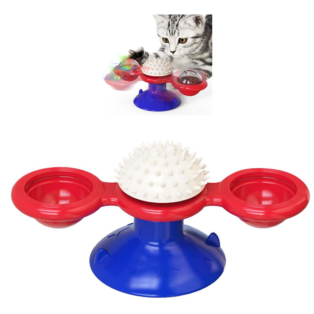 Windmill Cat Toy Rotating Interactive Multifunctional Kitten Comb Toy for Wall Door