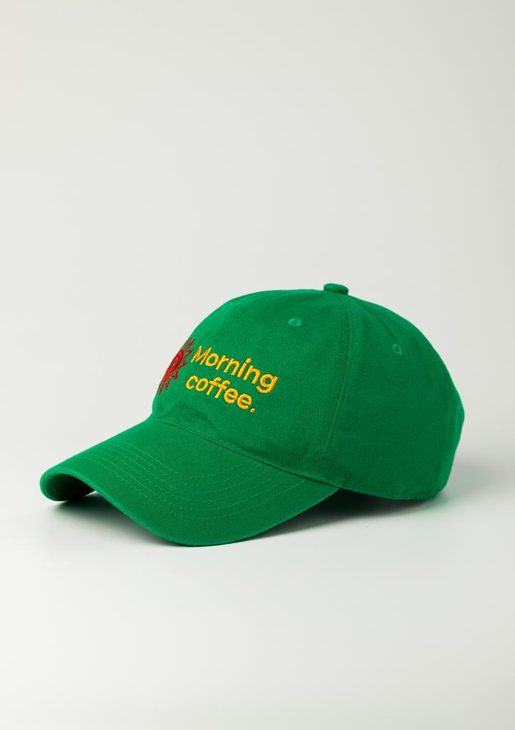 Moningkeopileonkeulleob Morning Coffee Sun Logo Ball Cap Green