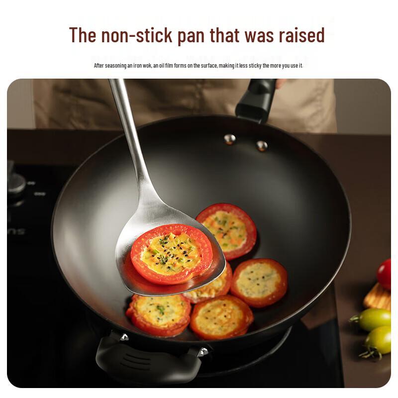 Supor 32cm Cast Iron Flat Bottom Wok