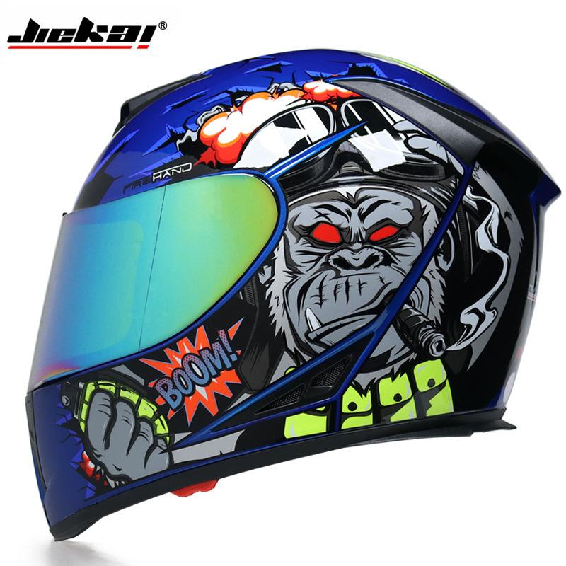 Electric Vehicle Bicycle Helmet Men's and Women's Full Helmet Full Cover Type Personalized Four-season Double Lens Warm Anti-fog Cap