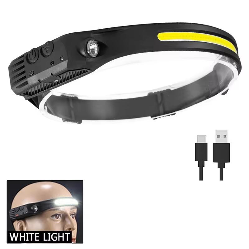 

350 люмен многорежимный светодиодный COB датчик налобный фонарь USB перезаряжаемый водонепроницаемый налобный фонарь для кемпинга и рыбалки