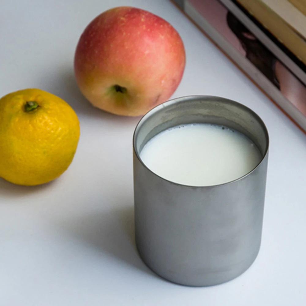 Titan-ium Drinkware Double Layer Heat Insulation Water Cup Coffee Tea Mugs With Lid For Home Outdoor Camping Hiking Travel.