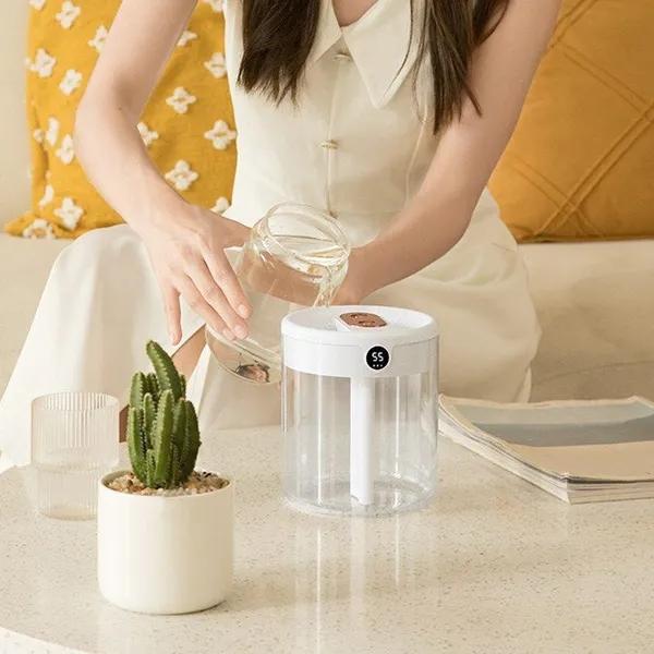 2L Double Nozzle Air Humidifier LCD Humidity Display Large Capacity Aroma Essential Oil Diffuser