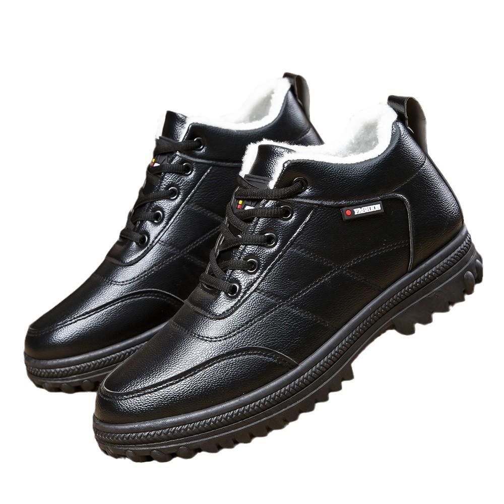 Cotton Shoes Men's Winter Thickened Fluff Warm Thick-soled Non-slip Casual Shoes Comfortable Dad Shoes Versatile Work Snow Boots