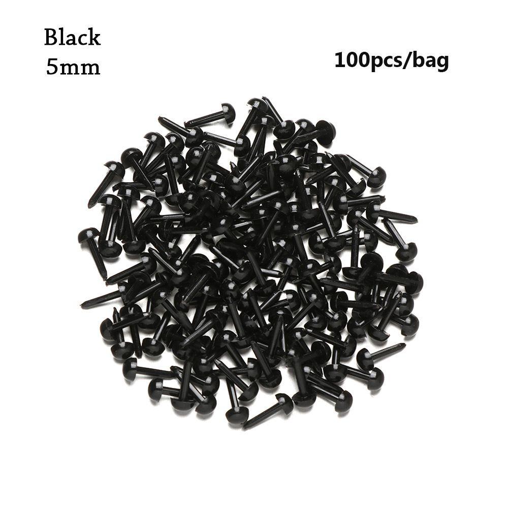 100Pcs Curved Black Plastic Safety Thread Eyes Plastic Plastic Safety Curved Eyes Dolls DIY Kit