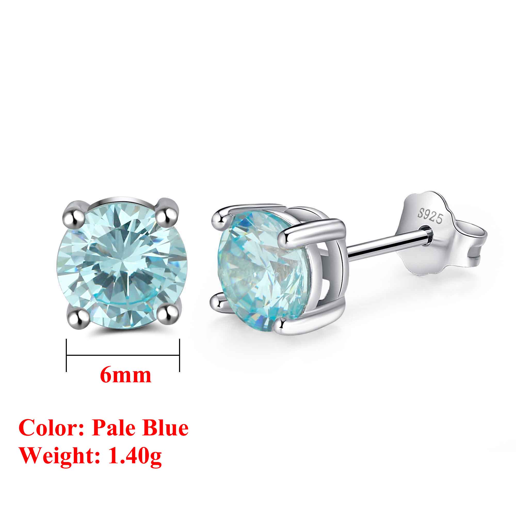 

Effie Queen 925 Sterling Silver Birthstone Earrings for Women AAA Cubic Zircon 12 Colors Stud Earrings Fashion Girl Jewelry SE84