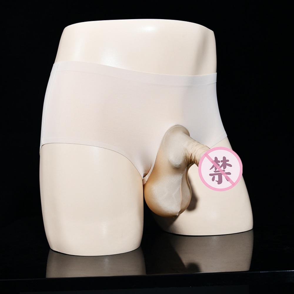 Cross-border Men's Underwear Jj Set Stockings Briefs Ice Silk Seamless Bullet Separation Sexy Large Size Shorts Men's Underwear