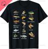 Types d'espèces de poissons d'eau douce Pêche Fisherunisex T-shirt pour pêcheur Coton Unisexs T-shirts Décontracté T-shirt personnalisé Ropa Hombre