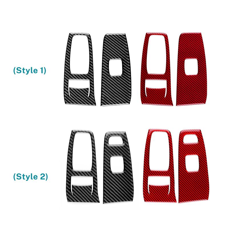 Real Carbon Fiber Car Door Window Switch Button Panel Trim Sticker For Subaru BRZ Toyota GR86    LHD RHD Accessories