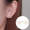 Women's Japanese-Korean Style Bee Stud Earrings - Stainless Steel Hollow Insect Ear Bone Studs