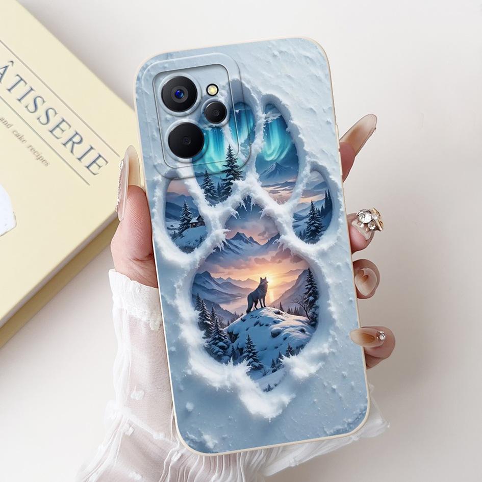For Realme 9i Case Cool Fashion Flower Marble Sunset Soft Liquid Silicone Lens Protective Cover For Realme 9i 5G Realme9i Bumper