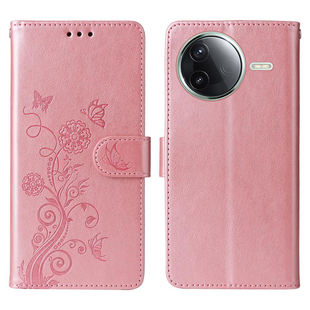 For Xiaomi Poco F7 Pro 5G/Redmi K80 5G Case Butterfly Floral Imprint Wallet Stand Leather Phone Cover