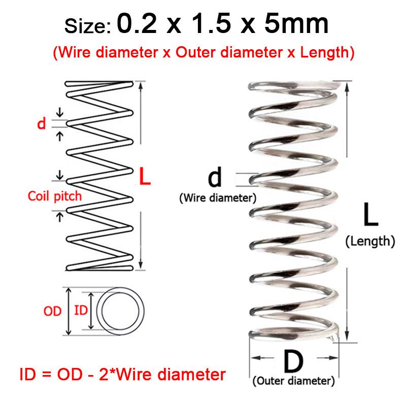 304 Stainless Steel Y‑Shape Compression Spring | 305mm Length, Wire 0.6–4mm, OD 4–35mm