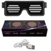 Led Party Glasses Multilingual USB Charge Led Flashing Luminous Eyewear Christmas Concert Birthday Party Holiday Glow Sunglasses