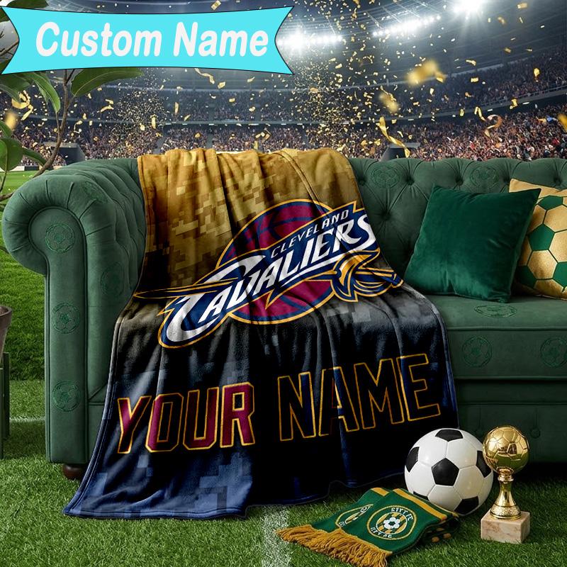 Custom Name Blanket Cleveland Lights Shadows Blanket Bedding Blanket for Travel, Camping, Living Rooms, Offices, Sofas, Fan Christmas Gift