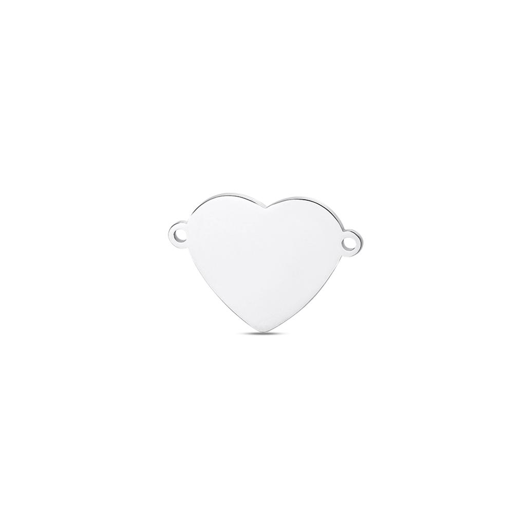 Wholesale 5pcs/lot Polished Stainless Steel Heart Tags Charms for DIY Jewelry Making Personalized name logo disc