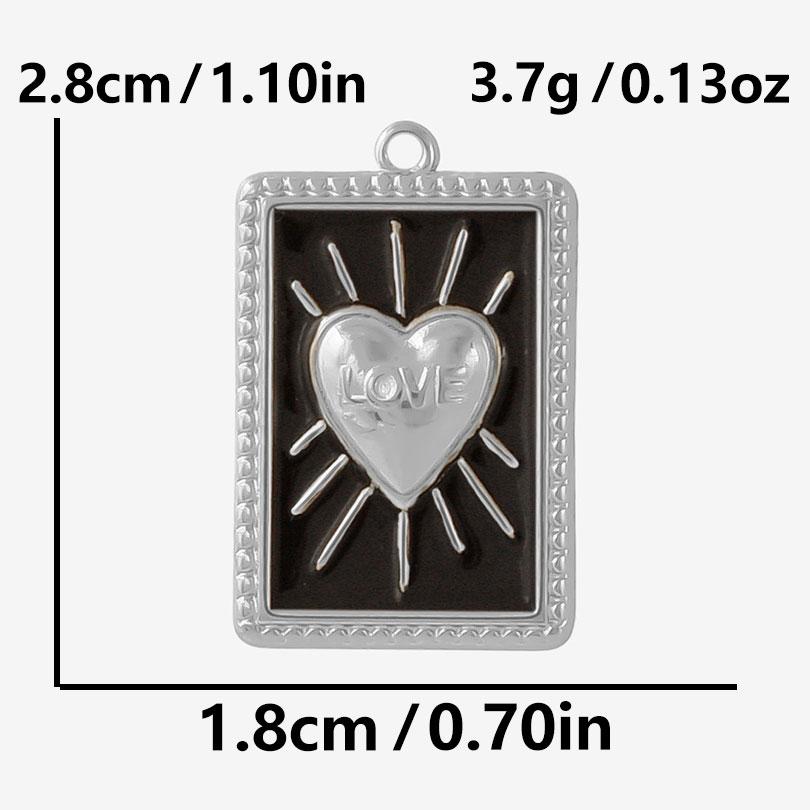 6pcs Punk Dark Black Stainless Steel Enamel Charms For Jewelry Making Supplies Sun Heart Cross Ocean Animal Pendant DIY Pendants