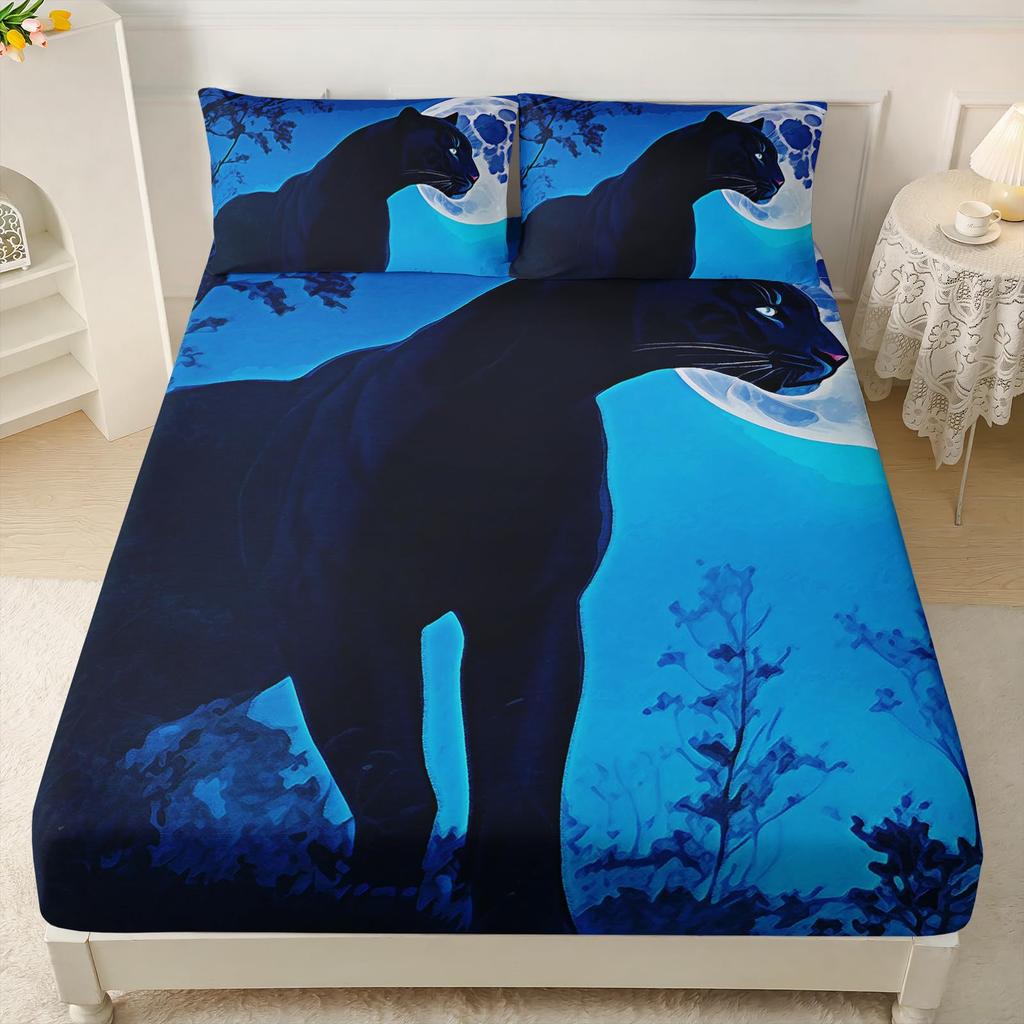 Waldtiermuster Matratze Dreiteiliges Digitaldruck Matratze Bettwäscheset Erwachsene Kinder