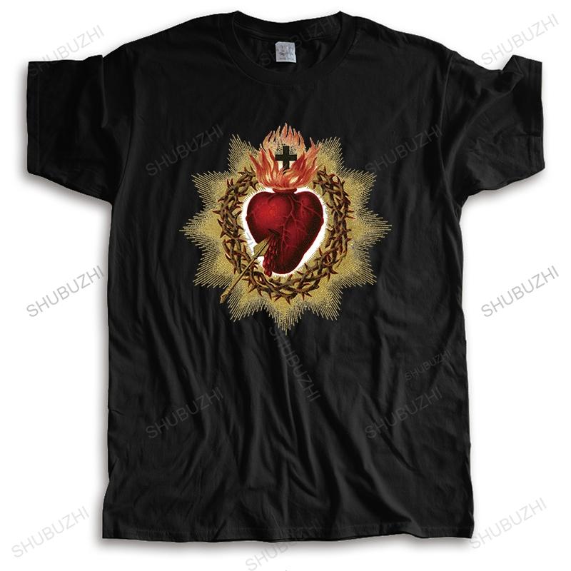 Sacré-Cœur de Jésus-Christ Bénédiction Art Qualité T-shirts Décontractés Homme Design Homme Été te