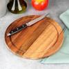 Deska Kuchenna Do Krojenia Serwowania Drewniana Okrągła Akacja 25 Cm
