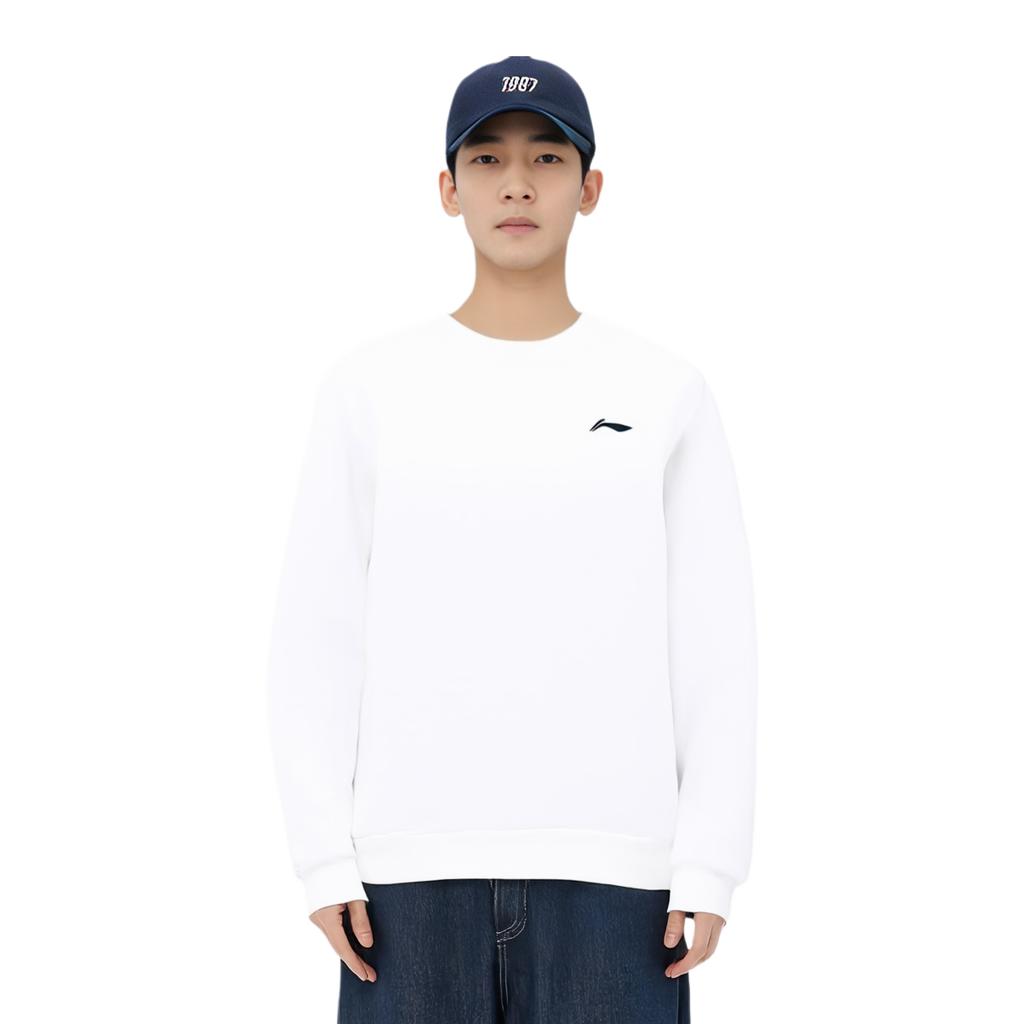 Li Ning Sports Lifestyle Series Round Neck Simple Pullover Comfortable Versatile Casual Sweatshirt Unisex sweatshirt AWDVE37-4