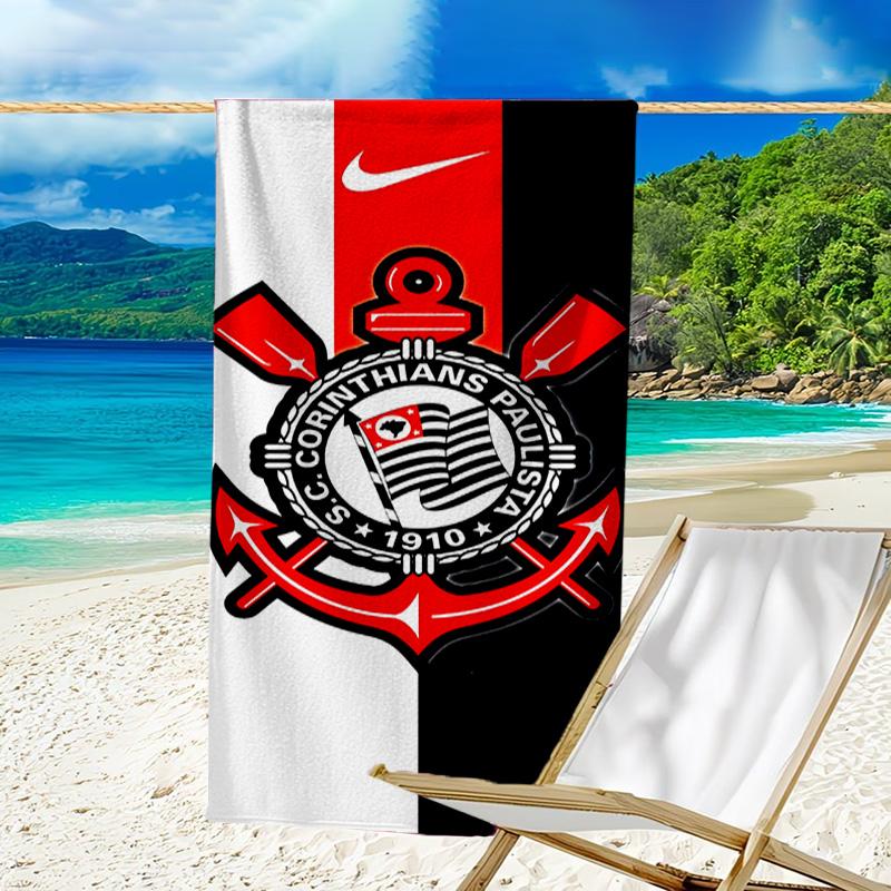 Sport Club Football Crest Printed Beach Towel, Super Soft Microfiber, Perfect Gift Birthday, for Pool, Beach, Travel, for family and friends