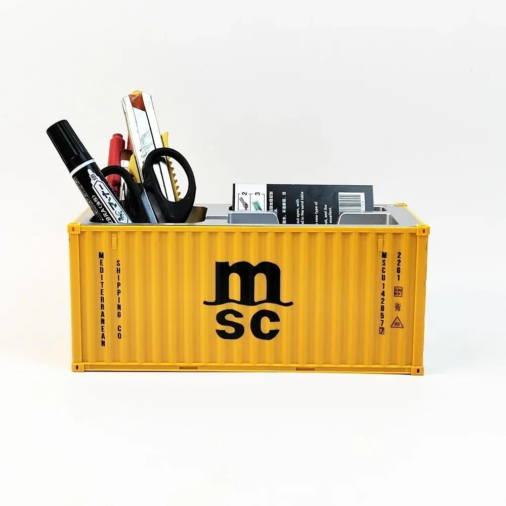 Customizable Model Shipping Container Pen Holder Artistic Storage Box Present Idea For Workspace Supplies And Stationery