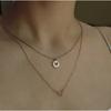 IF ME Classic Women Metal Gold Multilayer Necklace Silver Rose Pendant Necklace Dice Sun Decoration Accessories Temperament Jewelry