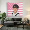 1pc SKZ Changbin Pink USA Flag Tapestry skz Kpop Wall Hanging Polyester Room Decor SKZ Merch  Changbin Fan Gift
