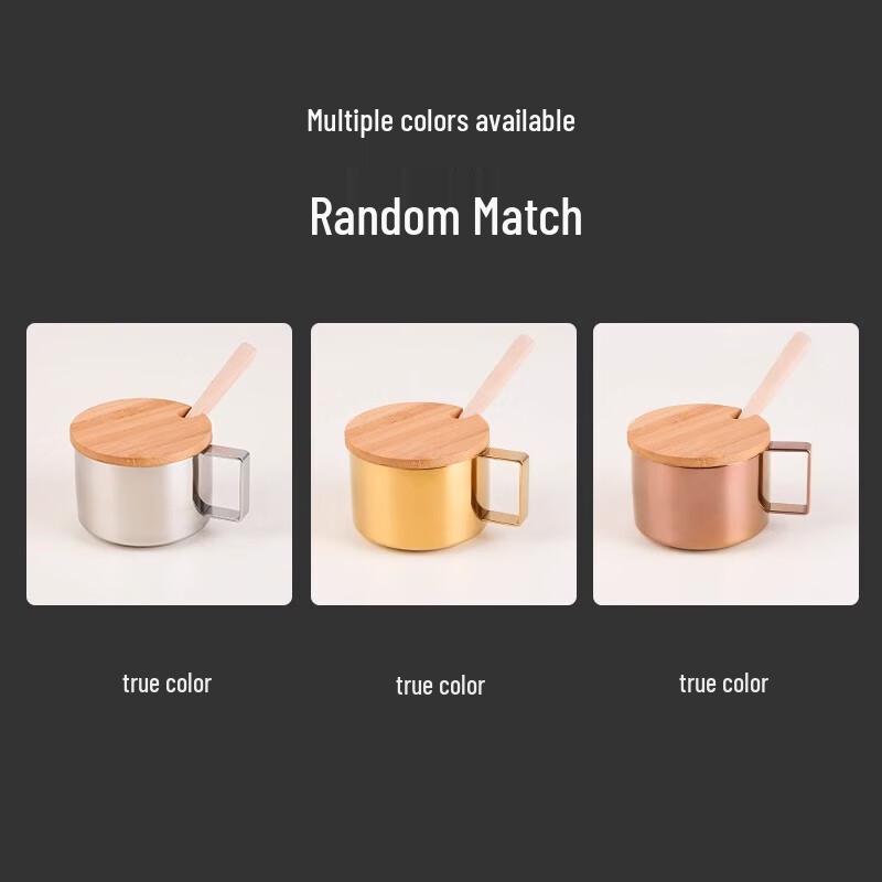 Stainless Steel Seasoning Jar Set with Wooden Lid & Spoon