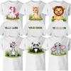 Personalised Safari Animal Children Birthday Gift Boys Girls 100% Cotton T-shirt Mens Tees Top  #P1#Or#A