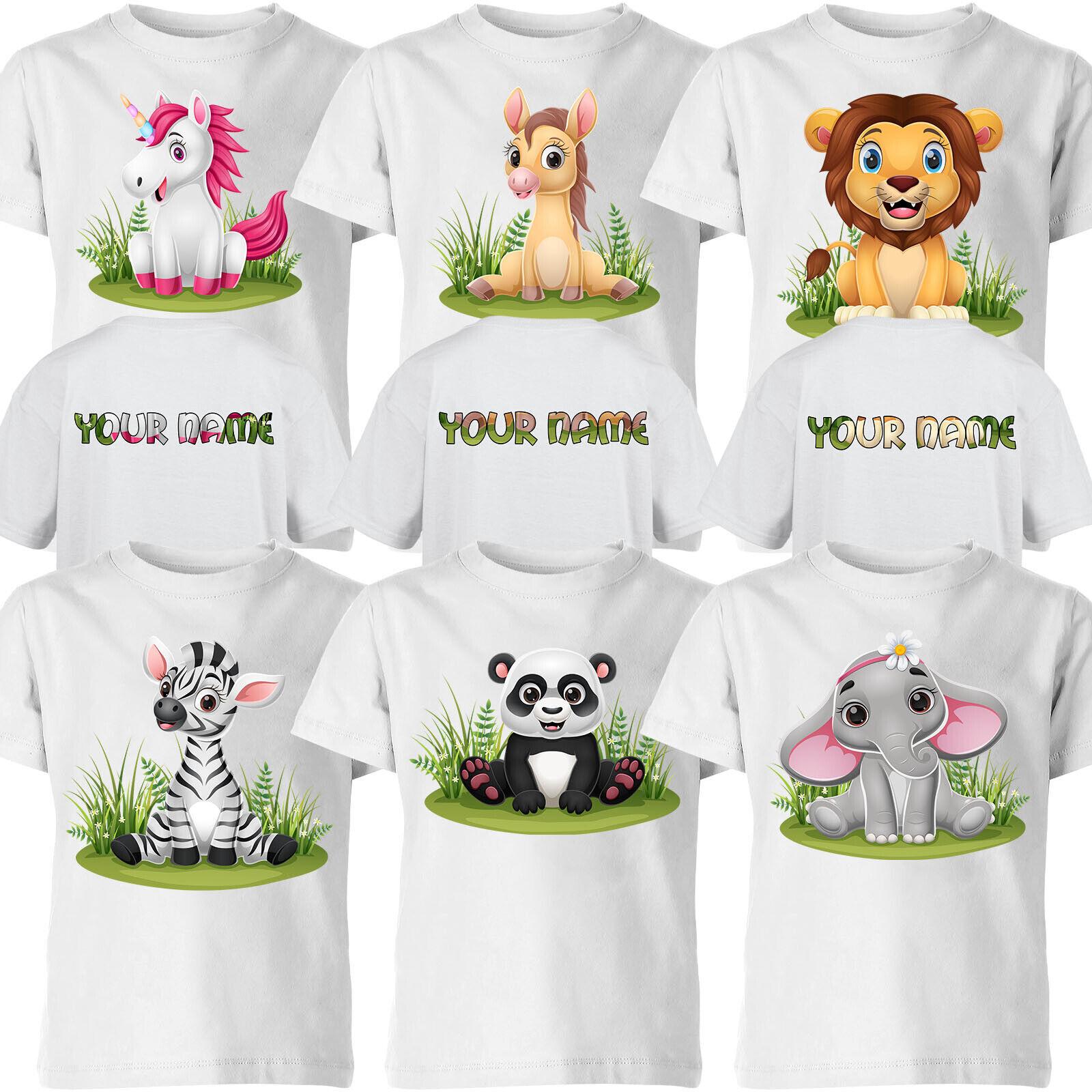 

Персонализированная футболка с животными сафари, подарок на день рождения для детей, мальчиков и девочек, 100% хлопок, мужские футболки, топ #P1#Или#A 2XL
