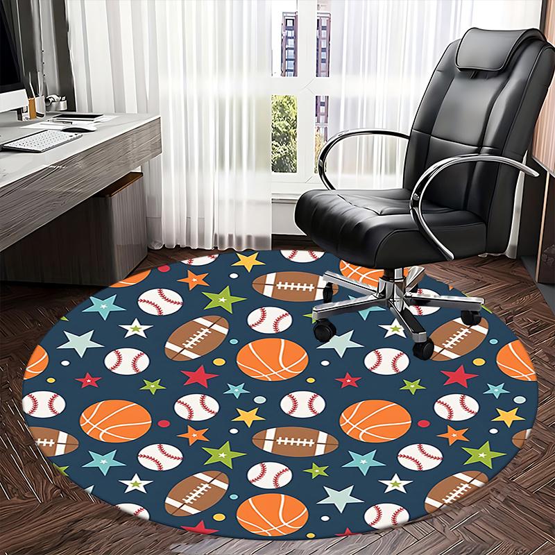 Sports Ball Office Carpet Chair Mats, Home Decor, Sofa Carpet, Office Rug, Gift for Sports Lovers, Suitable for Bedroom, Living Room, Various Rooms11