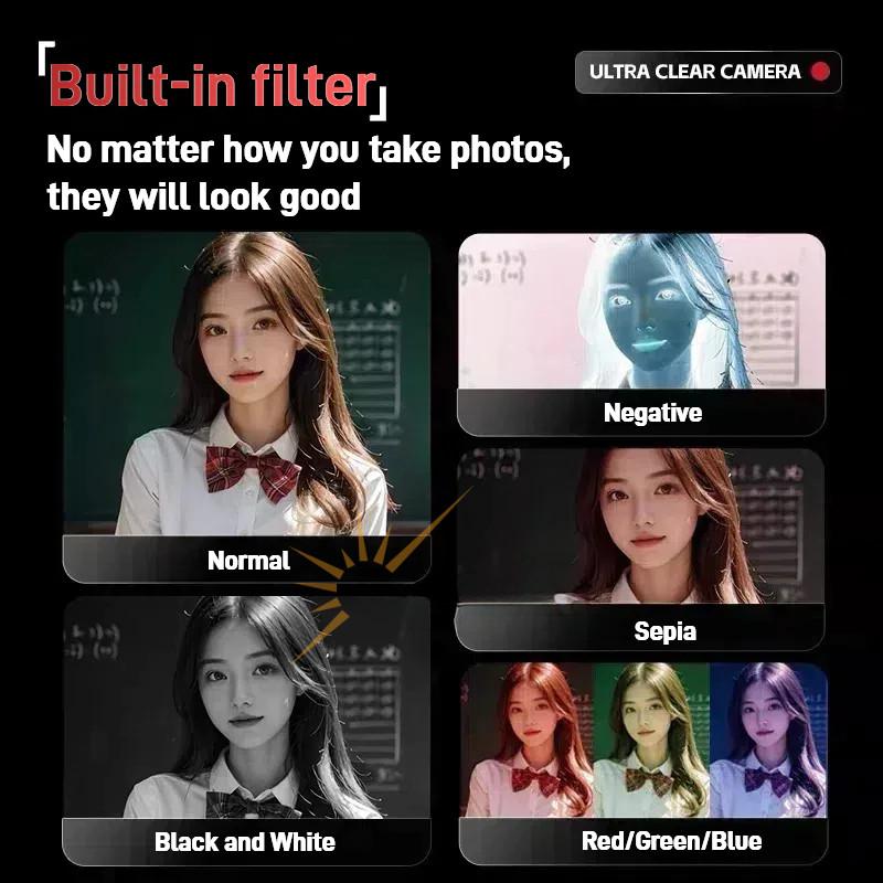 64MP WIFI 4K Dijital Kamera 180° Döner Ekran Selfi Kamerası Küçük Taşınabilir 18X Dijital Zoom Vlog Kamerası