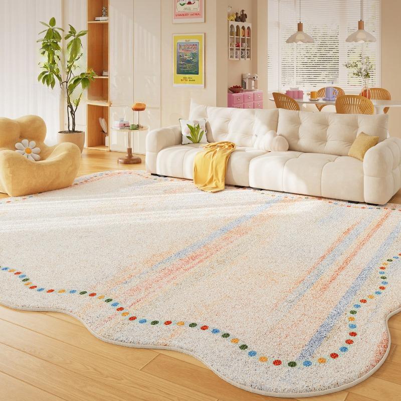Dopamine Color Bedroom Decor Large Carpet Fluffy Soft Rug Irregular Shape Carpets for Living Room Thick Plush Bedside Floor Mat