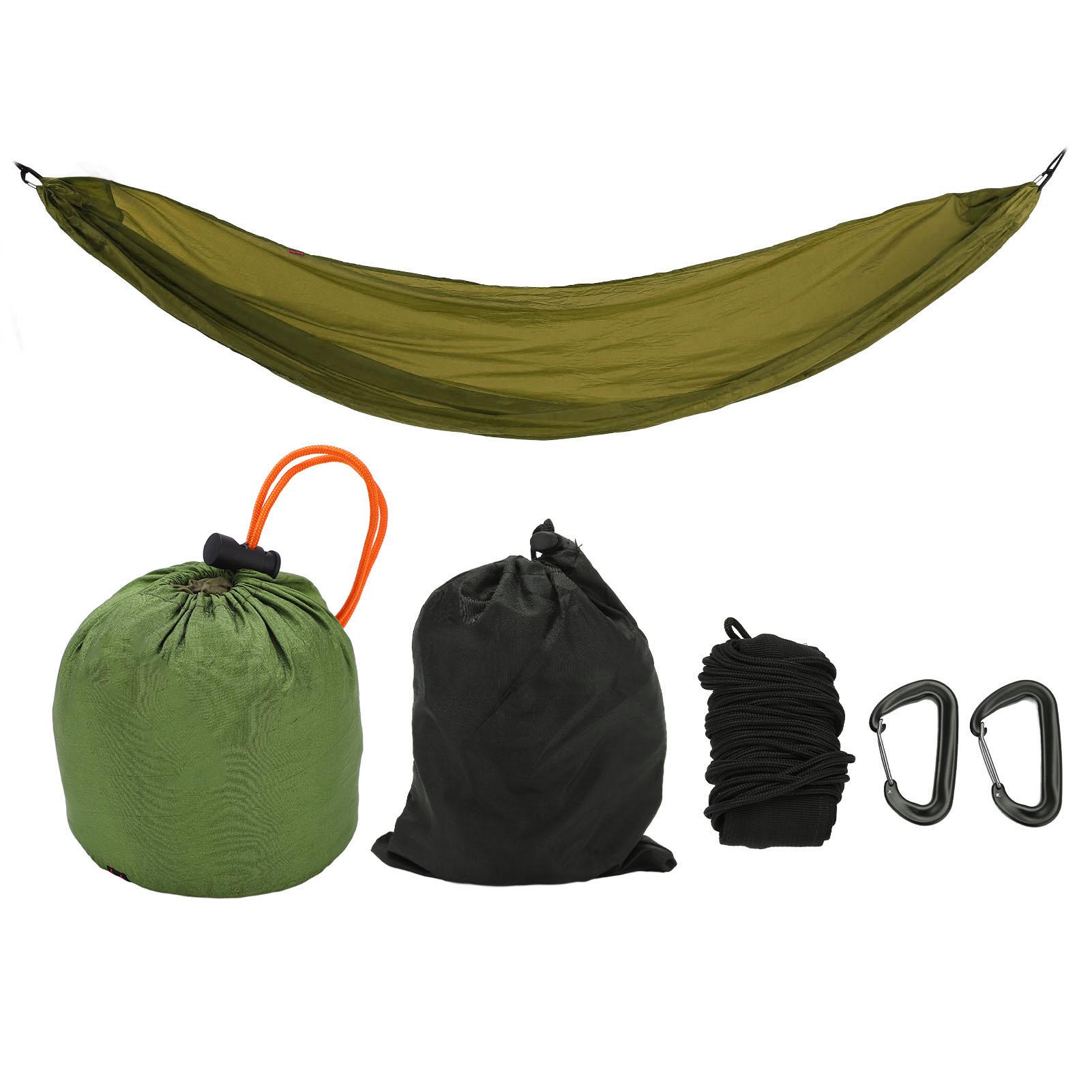 

Camping Hammock Portable Parachute Hammock with Storage Bag and Snap Hook for Outdoor Activities OD Green