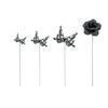 Garden Stake Durable Butterfly Black Rose Ground Stake for Holiday Parties Outdoor Decoration