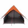 Family Tent with Roof in Grey and Orange 220 x 220 x 184 cm
