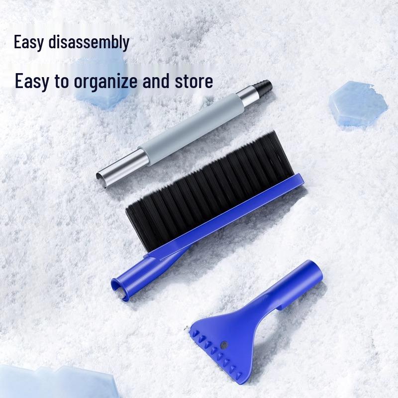 Two-in-One Car Snow Shovel & Ice Scraper with Long Handle for Winter