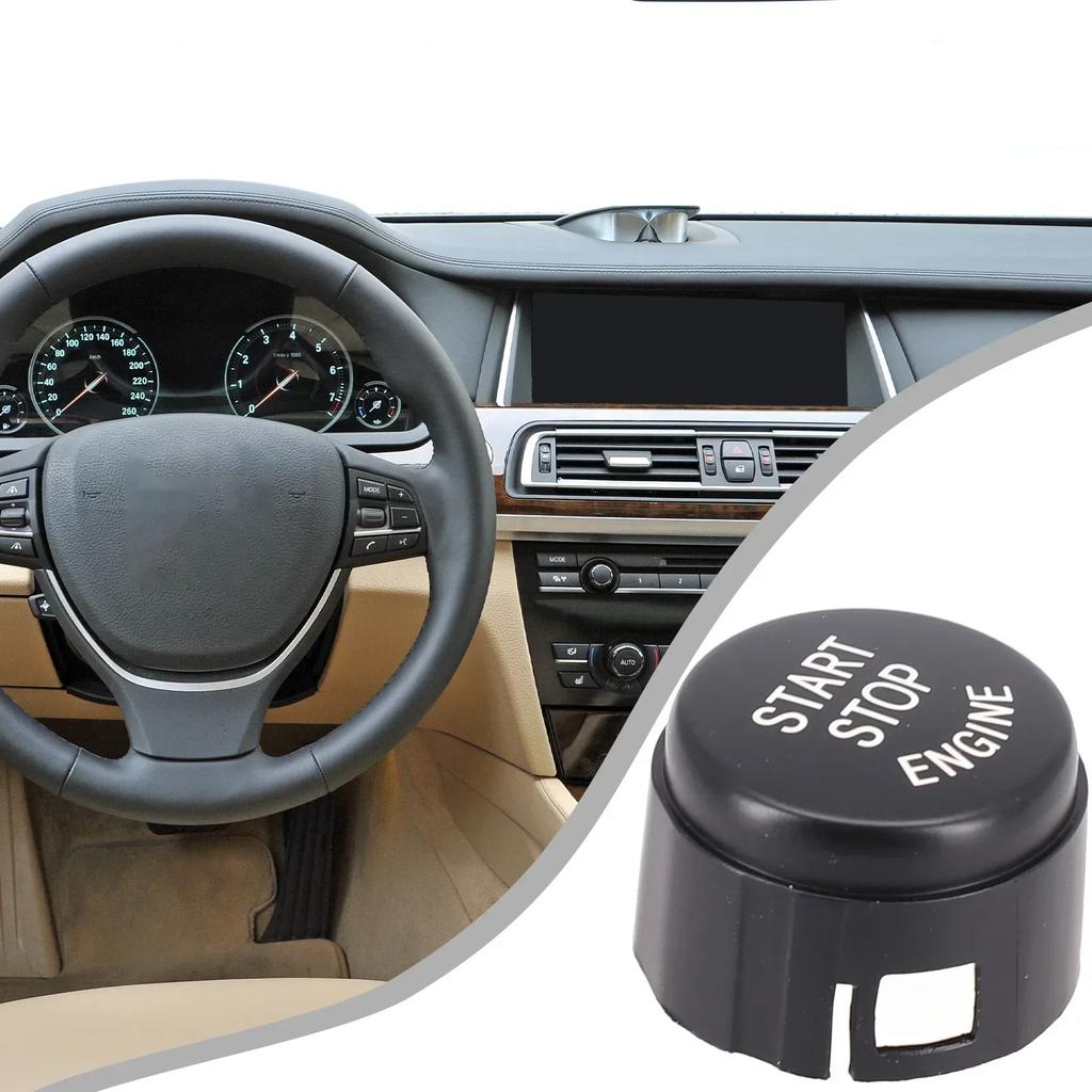 Praktische Start-Stopp-Motor-Knopfschalterabdeckung für BMW 5 6 7 F01 F02 F10 F11 F12 2009 2013 Schwarz Einfach und Glatt
