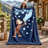 Curioso George Custom Name Flannel Blanket Personalized Soft Warm Plush Throw Blanket Customized Gift for Family Friends