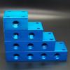 1/2/3/4 Way 4/6/8/10 Ports BSP G3/8" In G1/4" Out Blue Aluminum Manifold Block Splitter Air Water Gas