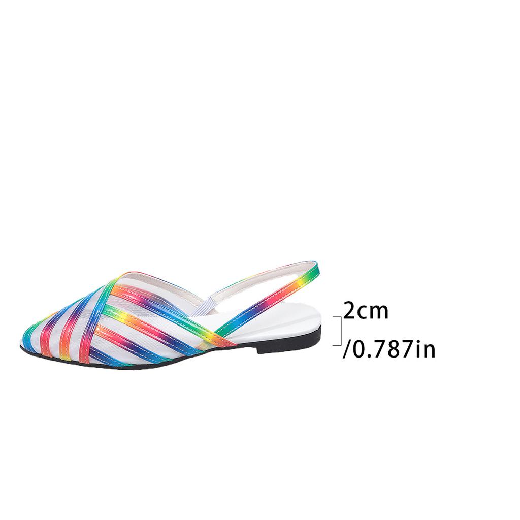 Summer New Mesh Flat Heel Hollow Large Versatile Women's Sandals Fashion Beach Vacation Women's Shoes