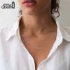 Effie Queen 925 Pure Silver Thin Paperclip Chain Necklace Simple Fine Jewelry for Women Dainty Paper Clip Link Chain Party SC39